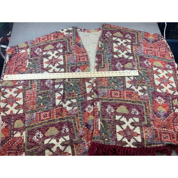 Ecote Urban Outfitters Duster Women's Small Blanket Kimono Boho Fringe Sweater - Picture 6 of 9
